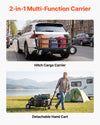 VEVOR Hitch Mount Cargo Carrier on Wheels, 36.2" x 21.3" x 11.8", 2-in-1 Folding Rear Luggage Rack Basket & Cargo Cart with Hitch Stabilizer, Fits 2" Receiver for SUV Pickups, 400LBS Load Capacity