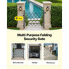 VEVOR Single Folding Security Gate, Lockable Scissor Gate with 360° Swivel Casters, Outdoor Barricade Steel Retractable Gates, for Entry Security, Garage, Warehouse & Pool, 43.31 x 51.57 in (W x H)