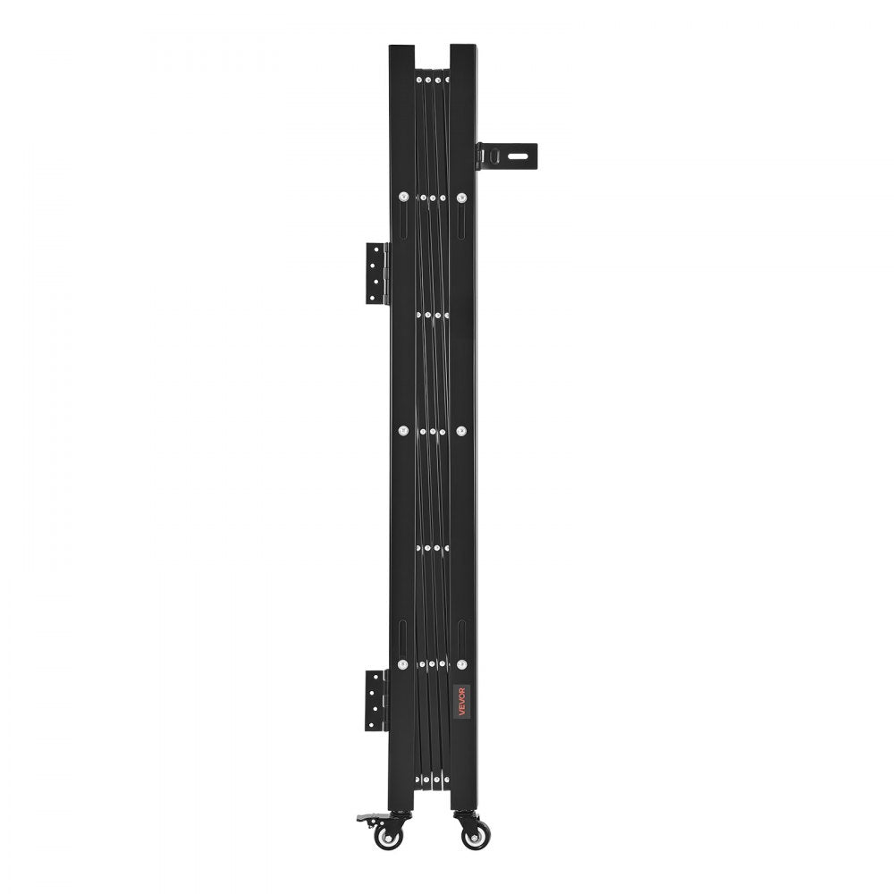 VEVOR Single Folding Security Gate, Lockable Scissor Gate with 360° Swivel Casters, Outdoor Barricade Steel Retractable Gates, for Entry Security, Garage, Warehouse & Pool, 43.31 x 51.57 in (W x H)