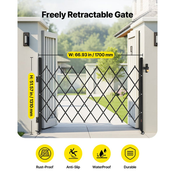 Vevor Folding Security Gate Lockable Scissor Gate 66.93