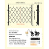 VEVOR Single Folding Security Gate, Lockable Scissor Gate with 360° Swivel Casters, Outdoor Barricade Steel Retractable Gates, for Entry Security, Garage, Warehouse & Pool, 70.87 x 63.39 in (W x H)