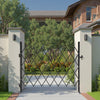VEVOR Single Folding Security Gate, Lockable Scissor Gate with 360° Swivel Casters, Outdoor Barricade Steel Retractable Gates, for Entry Security, Garage, Warehouse & Pool, 70.87 x 63.39 in (W x H)
