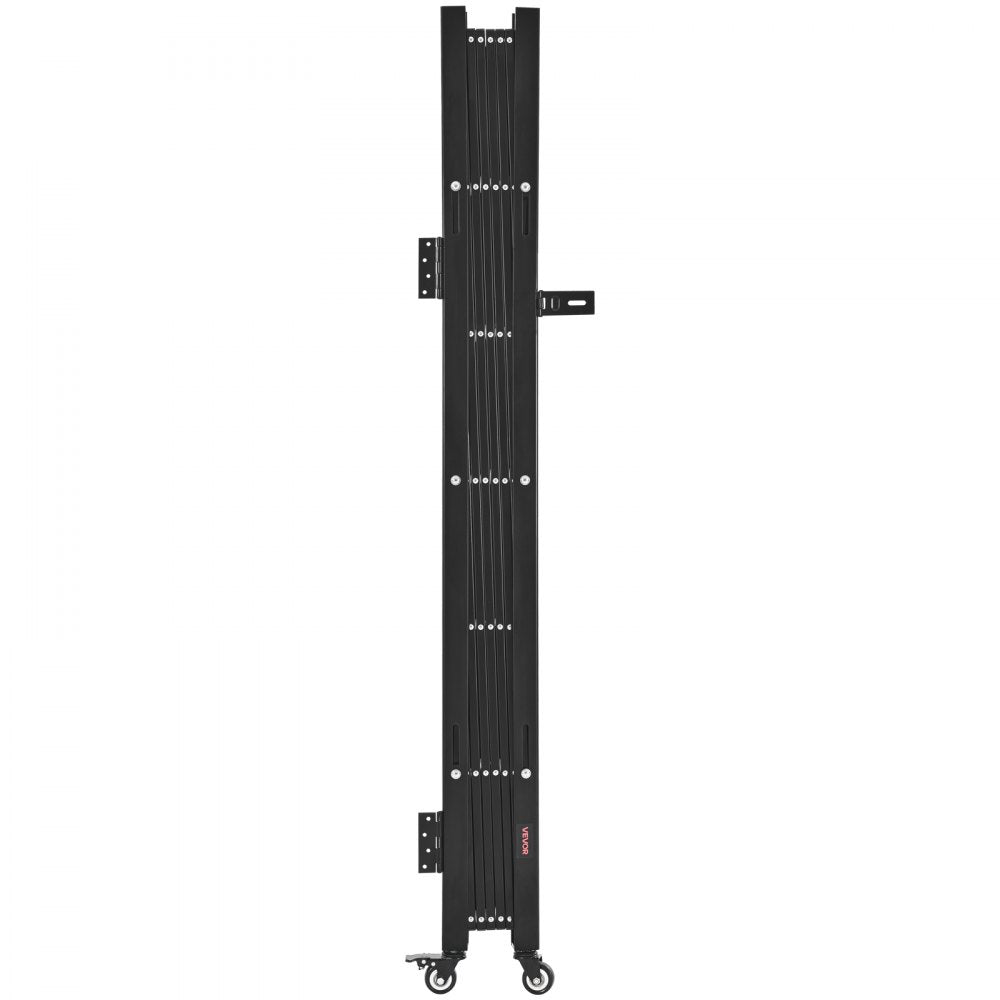 VEVOR Single Folding Security Gate, Lockable Scissor Gate with 360° Swivel Casters, Outdoor Barricade Steel Retractable Gates, for Entry Security, Garage, Warehouse & Pool, 70.87 x 63.39 in (W x H)