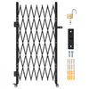 VEVOR Single Folding Security Gate, Lockable Scissor Gate with 360° Swivel Casters, Outdoor Barricade Steel Retractable Gates, for Entry Security, Garage, Warehouse & Pool, 70.87 x 63.39 in (W x H)