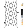 VEVOR Single Folding Security Gate, Lockable Scissor Gate with 360° Swivel Casters, Outdoor Barricade Steel Retractable Gates, for Entry Security, Garage, Warehouse & Pool, 49.61 x 77.76 in (W x H)