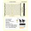 VEVOR Single Folding Security Gate, Lockable Scissor Gate with 360° Swivel Casters, Outdoor Barricade Steel Retractable Gates, for Entry Security, Garage, Warehouse & Pool, 94.49 x 86.81 in (W x H)