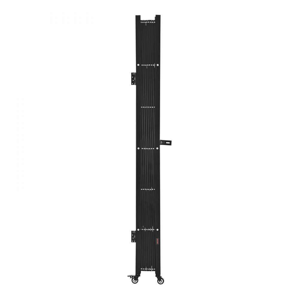 VEVOR Single Folding Security Gate, Lockable Scissor Gate with 360° Swivel Casters, Outdoor Barricade Steel Retractable Gates, for Entry Security, Garage, Warehouse & Pool, 94.49 x 86.81 in (W x H)