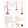 VEVOR 2 Pack Traffic Delineator Posts, 34 in Traffic Safety Cones with Weighted Base, Reflective Strips and Chain, Heavy Duty Delineator Posts for Construction Site, Parking Lot, Crowd Control, Red