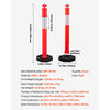 VEVOR 3 Pack Traffic Delineator Posts, 48 inches Traffic Safety Cones with Weighted Base and Reflective Strips, Heavy Duty Delineator Posts for Construction Site, Parking Lot, Crowd Control, Red