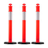 VEVOR 3 Pack Traffic Delineator Posts, 48 inches Traffic Safety Cones with Weighted Base and Reflective Strips, Heavy Duty Delineator Posts for Construction Site, Parking Lot, Crowd Control, Red