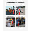 VEVOR 2 Pack Traffic Delineator Posts, 48 inches Traffic Safety Cones with Weighted Base and Reflective Strips, Heavy Duty Delineator Posts for Construction Site, Parking Lot, Crowd Control, Red