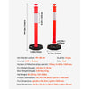 VEVOR 12 Pack Traffic Delineator Posts, 48 inches Traffic Safety Cones with Weighted Base and Reflective Strips, Heavy Duty Delineator Posts for Construction Site, Parking Lot, Crowd Control, Red