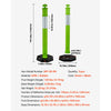 VEVOR 3 Pack Traffic Delineator Posts, 48 inches Traffic Safety Cones with Weighted Base and Reflective Strips, Heavy Duty Delineator Posts for Construction Site, Parking Lot, Crowd Control, Green