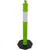 VEVOR 3 Pack Traffic Delineator Posts, 48 inches Traffic Safety Cones with Weighted Base and Reflective Strips, Heavy Duty Delineator Posts for Construction Site, Parking Lot, Crowd Control, Green