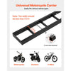VEVOR Motorcycle Carrier, 500 lbs Capacity, Heavy Duty Steel Hitch Mount Rack with 47in Ramp, Ratchet Straps & Stabilizer, Scooter Dirt Bike Trailer Hauler for Car Truck with 2-Inch Hitch Receiver