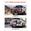 VEVOR Hitch Cargo Carrier with Bike Racks, 62" x 20" x 3" Hitch Mount Cargo Carrier for 2 Mountain Bikes, 500LBS Capacity High-Strength Steel Rear Luggage Basket Fits 2" Receiver for SUVs Pickups