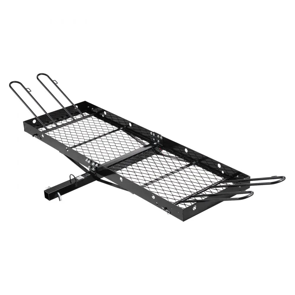 VEVOR Hitch Cargo Carrier with Bike Racks, 62" x 20" x 3" Hitch Mount Cargo Carrier for 2 Mountain Bikes, 500LBS Capacity High-Strength Steel Rear Luggage Basket Fits 2" Receiver for SUVs Pickups