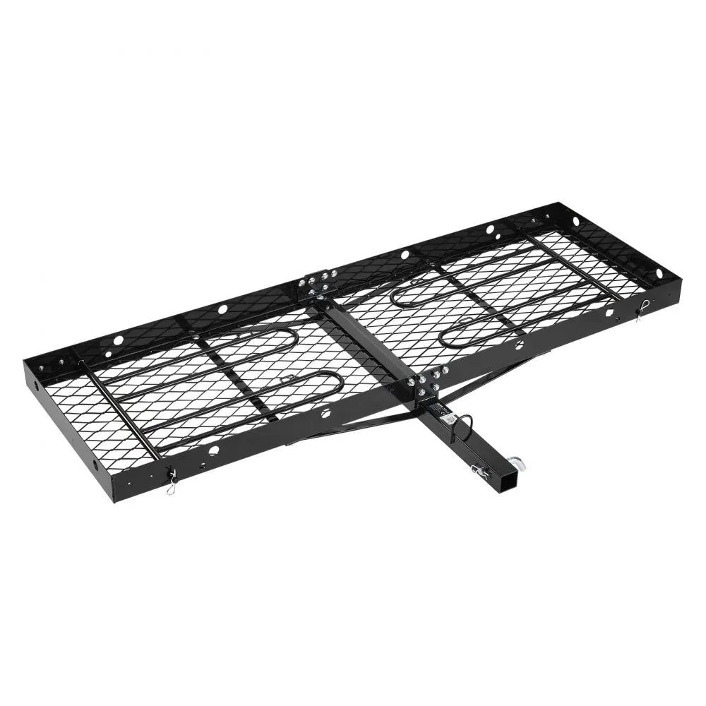 VEVOR Hitch Cargo Carrier with Bike Racks, 62" x 20" x 3" Hitch Mount Cargo Carrier for 2 Mountain Bikes, 500LBS Capacity High-Strength Steel Rear Luggage Basket Fits 2" Receiver for SUVs Pickups