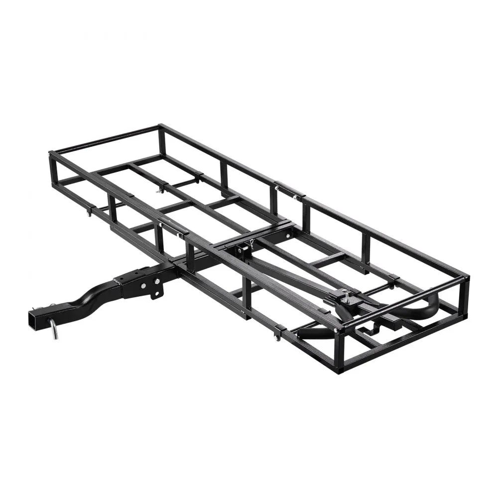 VEVOR Hitch Cargo Carrier Bike Rack, 66" x 20" x 6" Folding Hitch Mount Cargo Carrier for 2 Fat Tire/Mountain Bikes, 500LBS Capacity High-Strength Steel Luggage Basket Fits 2" Receiver for SUV Pickups