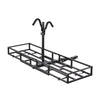 VEVOR Hitch Cargo Carrier Bike Rack, 66" x 20" x 6" Folding Hitch Mount Cargo Carrier for 2 Fat Tire/Mountain Bikes, 500LBS Capacity High-Strength Steel Luggage Basket Fits 2" Receiver for SUV Pickups