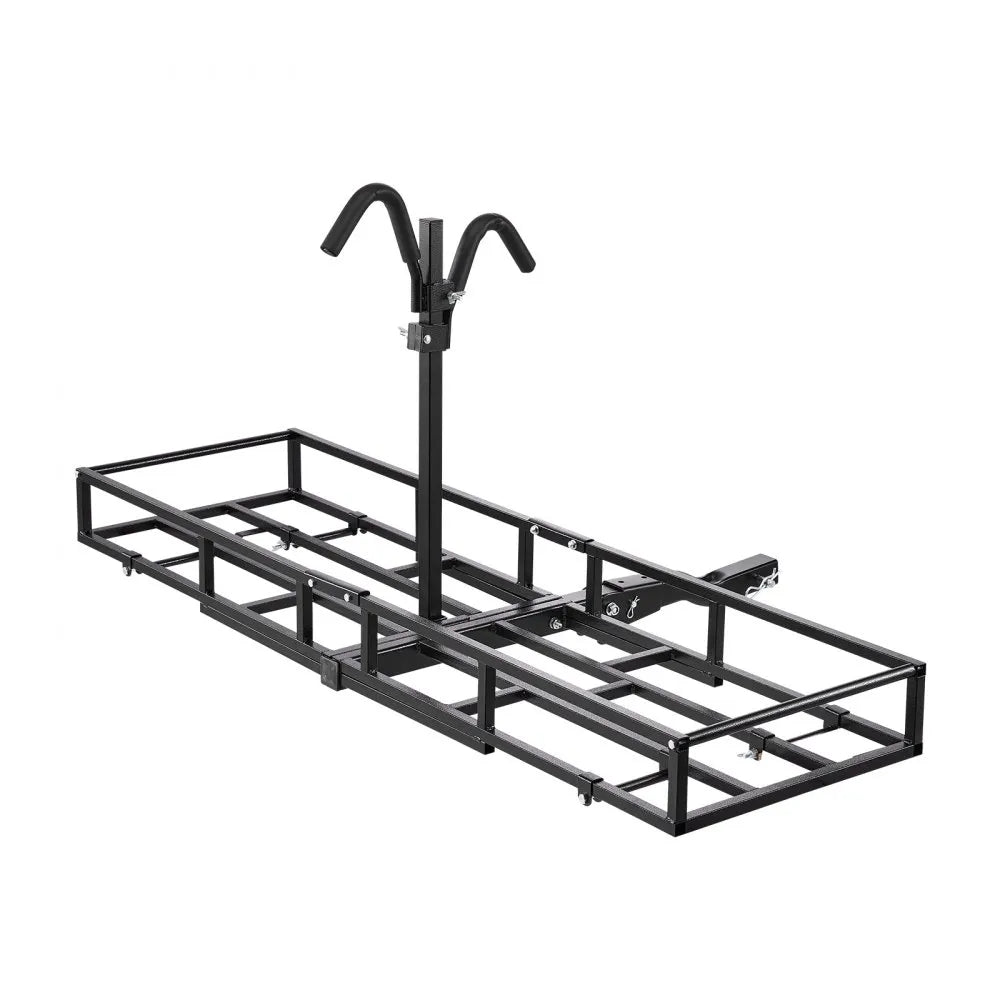 VEVOR Hitch Cargo Carrier Bike Rack, 66" x 20" x 6" Folding Hitch Mount Cargo Carrier for 2 Fat Tire/Mountain Bikes, 500LBS Capacity High-Strength Steel Luggage Basket Fits 2" Receiver for SUV Pickups