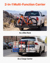 VEVOR Hitch Cargo Carrier Bike Rack, 66" x 20" x 6" Folding Hitch Mount Cargo Carrier for 2 Fat Tire/Mountain Bikes, 500LBS Capacity High-Strength Steel Luggage Basket Fits 2" Receiver for SUV Pickups