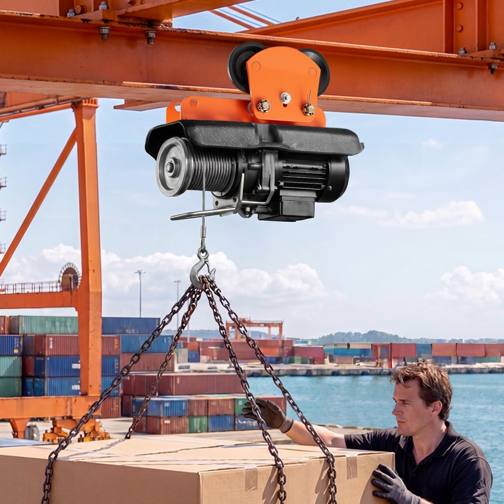 VEVOR Electric Hoist Manual Trolley, 2200 lbs/1 Ton Load for PA600 PA700 PA800 PA900 PA1000, Push Beam Trolley with Dual Wheels, 2.68"-4.33" Adjustable Beam Flange Width for Straight & Curved I-Beam