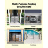 VEVOR Double Folding Security Gate, Lockable Scissor Gate with 360° Swivel Casters, Outdoor Barricade Steel Retractable Gates, for Entry Security, Garage, Warehouse & Pool, 125.98 x 63.19 in (W x H)