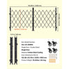 VEVOR Double Folding Security Gate, Lockable Scissor Gate with 360° Swivel Casters, Outdoor Barricade Steel Retractable Gates, for Entry Security, Garage, Warehouse & Pool, 125.98 x 63.19 in (W x H)