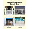 VEVOR Double Folding Security Gate, Lockable Scissor Gate with 360° Swivel Casters, Outdoor Barricade Steel Retractable Gates, for Entry Security, Garage, Warehouse & Pool, 145.67 x 63.19 in (W x H)