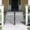 VEVOR Double Folding Security Gate, Lockable Scissor Gate with 360° Swivel Casters, Outdoor Barricade Steel Retractable Gates, for Entry Security, Garage, Warehouse & Pool, 145.67 x 63.19 in (W x H)