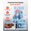 VEVOR 44"W Commercial Refrigerator 10.8 Cu. Ft Pizza Prep Table Fridge, 19" Ultra Wide Cutting Board Salad Refrigerated Worktop, Mega Top Stainless Steel Food Prep Cooler, 6 x 1/3 Pans with Lids