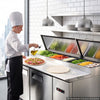 VEVOR 67"W Commercial Refrigerator 19.4 Cu. Ft Pizza Prep Table Fridge, 19" Ultra Wide Cutting Board Salad Refrigerated Worktop, Mega Top Stainless Steel Food Prep Cooler, 9 x 1/3 Pans with Lids