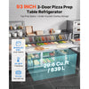 VEVOR 94"W Commercial Refrigerator 29.6 Cu. Ft Pizza Prep Table Fridge, 19" Ultra Wide Cutting Board Salad Refrigerated Worktop, Mega Top Stainless Steel Food Prep Cooler, 12 x 1/3 Pans with Lids