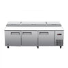 VEVOR 94"W Commercial Refrigerator 29.6 Cu. Ft Pizza Prep Table Fridge, 19" Ultra Wide Cutting Board Salad Refrigerated Worktop, Mega Top Stainless Steel Food Prep Cooler, 12 x 1/3 Pans with Lids
