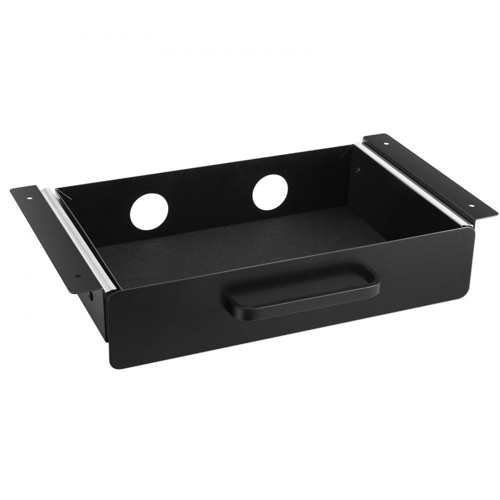 VEVOR 13" Wide Under Desk Drawer Slide Out, Under Desk Mounted Pull-out Drawer Attachment, Hidden Desktop Storage Organizer, Under Table Pencil Drawer for office Home Sit Stand Workstation, 15x9x3 in