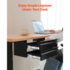 VEVOR 16" Wide Under Desk Drawer Slide Out, Under Desk Mounted Pull-out Drawer Attachment, Hidden Desktop 2 Layer Storage Organizer, Under Table Pencil Drawer for Home Sit Stand Workstation, 18x9x8 in