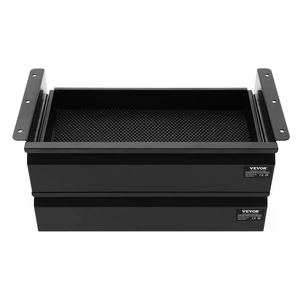 VEVOR 16" Wide Under Desk Drawer Slide Out, Under Desk Mounted Pull-out Drawer Attachment, Hidden Desktop 2 Layer Storage Organizer, Under Table Pencil Drawer for Home Sit Stand Workstation, 18x9x8 in