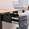 VEVOR 13" Wide Under Desk Drawer Slide Out, Under Table Pull-out Drawer Attachment, Hidden Desktop 2 Layer Storage Organizer, Lockable Undermount Pencil Drawer for Sit Stand Workstation, 14x13x10 in