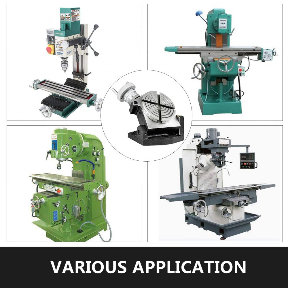 VEVOR Rotary Table 4inch/100mm Horizontal Vertical Rotary Table 4-Slot Rotary Table for Milling Machine MT-2 Rotary Table for Milling 360 Degrees Precision Rotary Table