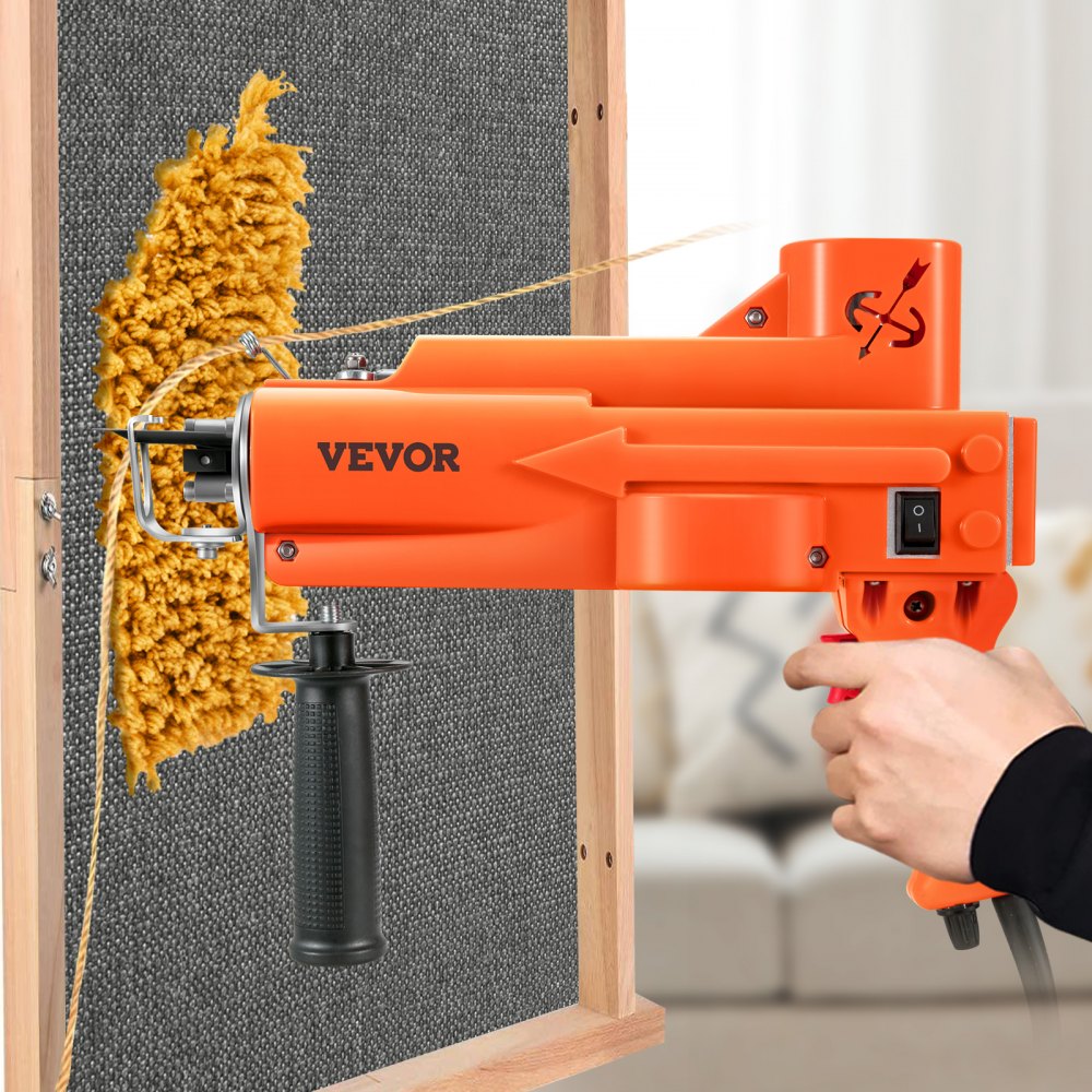 VEVOR Tufting Gun, 2 in 1 Cut & Loop Pile, Electric Carpet Weaving Flocking Machine, Rug Machines Starter Kit, 7-27 Stitches/sec High Speed Rug Making Tools, 4-25 mm Adjustable Height, 110V
