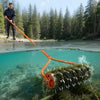 VEVOR Lake Weed Roller, 12 ft Lake & Pond Weed Removal Tool, Muck Razer Aquatic & Sludge Tiller, Rid Roots and Muck Buildup, 9 Preassembled Galvanized Iron Blades, 3 Aluminum Handles, Easy Assembly
