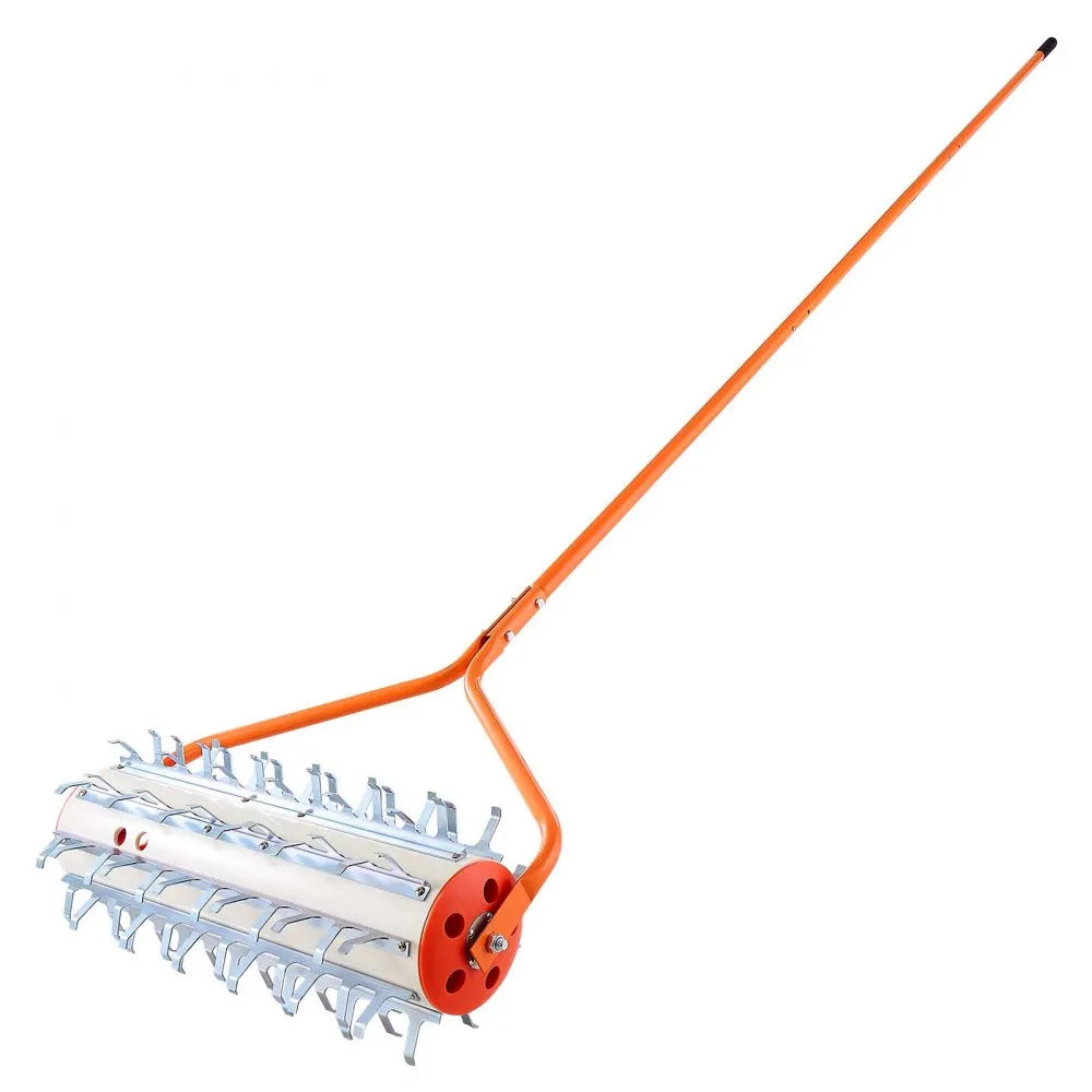 VEVOR Lake Weed Roller, 12 ft Lake & Pond Weed Removal Tool, Muck Razer Aquatic & Sludge Tiller, Rid Roots and Muck Buildup, 9 Preassembled Galvanized Iron Blades, 3 Aluminum Handles, Easy Assembly