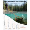 VEVOR Lake Weed Roller, 14.1 ft Stainless Steel Lake & Pond Weed Removal Tool, Muck Razer Aquatic & Sludge Tiller, Rid Roots and Muck Buildup, 6 Preassembled Stainless Steel Blades, 4 Aluminum Handles