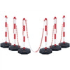 VEVOR Adjustable Traffic Delineator Post Cones, 6 Pack, Traffic Safety Delineator Barrier with Fillable Base 6.6FT Chain, for Traffic Control Warning Parking Lot Construction Caution Roads, Red&White