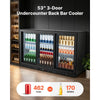 VEVOR Back Bar Cooler, 11.4 Cu.Ft Commercial Beverage Refrigerator, 3 Sliding Glass Doors, Fan Cooling Under Counter Beer Fridge w/ LED Lighting, Shelves, Low-E Glass Display for Drinks, Bar, Store