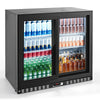VEVOR Back Bar Cooler, 7.4 Cu. Ft Commercial Beverage Refrigerator, Under Counter Bar Fridge with 2 Sliding Doors, LED Lighting, Adjustable Shelves, Low-E Glass Display Cooler for Beer, Wine, Drink