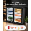 VEVOR Back Bar Cooler, 7.4 Cu. Ft Commercial Beverage Refrigerator, Under Counter Bar Fridge with 2 Glass Doors, LED Lighting, Shelves, Low-E Glass Display Cooler for Beer, Soda, Wine, Drinks
