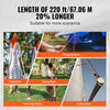 VEVOR Dual-Weave Polyester Cord, 1/2 inch x 220 feet, 48-Strand, 8000 LBS Tensile Strength, Multi-Use Outdoor Rope for Camping, Swinging, Rappelling, and Rescue, Orange/Black