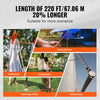 VEVOR Double Braided Polyester Rope, 3/4 in x 220 ft, 24 Strands, 12700 LBS Breaking Strength Outdoor Rope, Arborist Rigging Rope for Rock Hiking Camping Swing Rappelling Rescue, Orange/Black